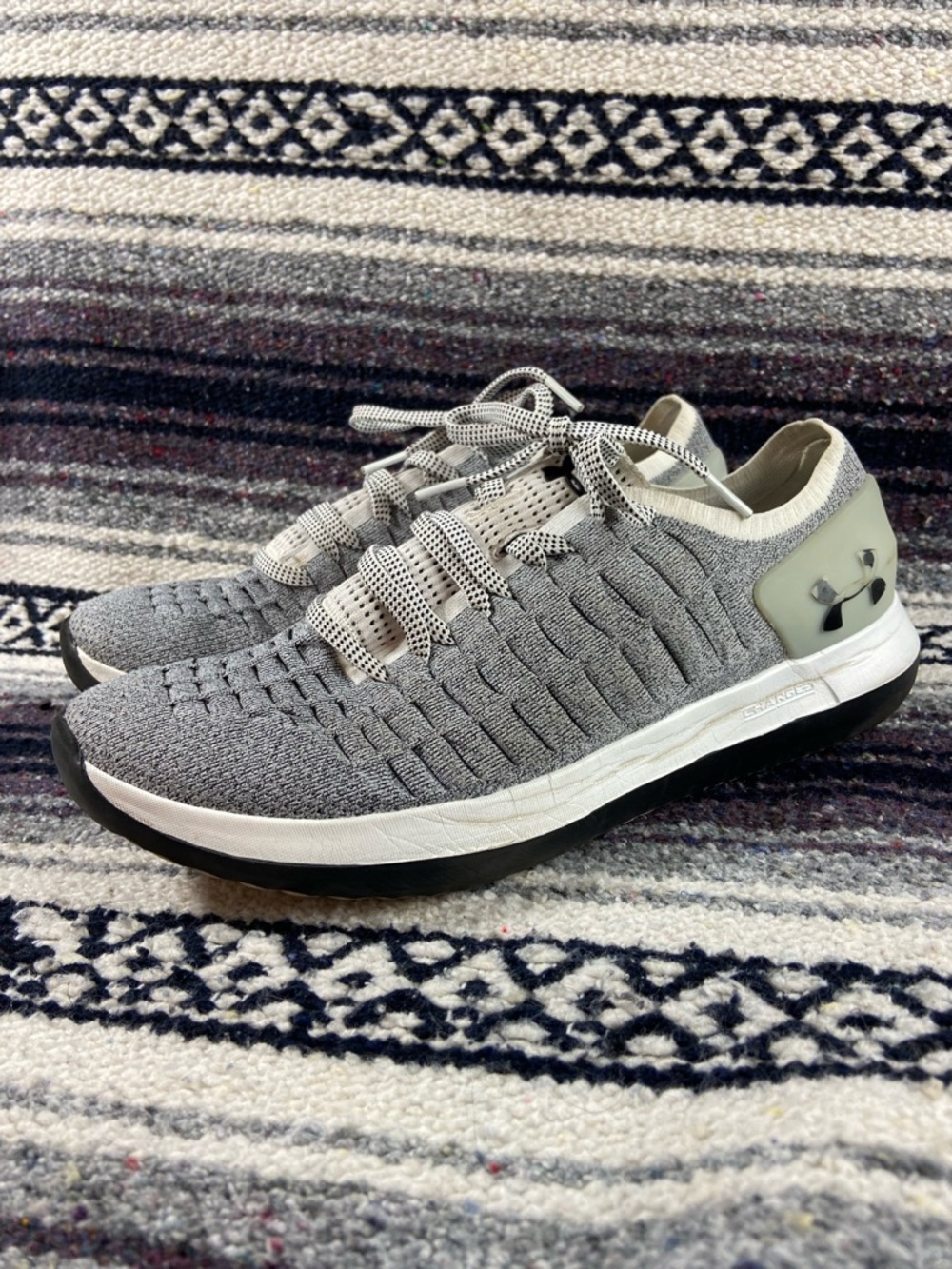 Under Armour Gray Knit Athletic Sneakers